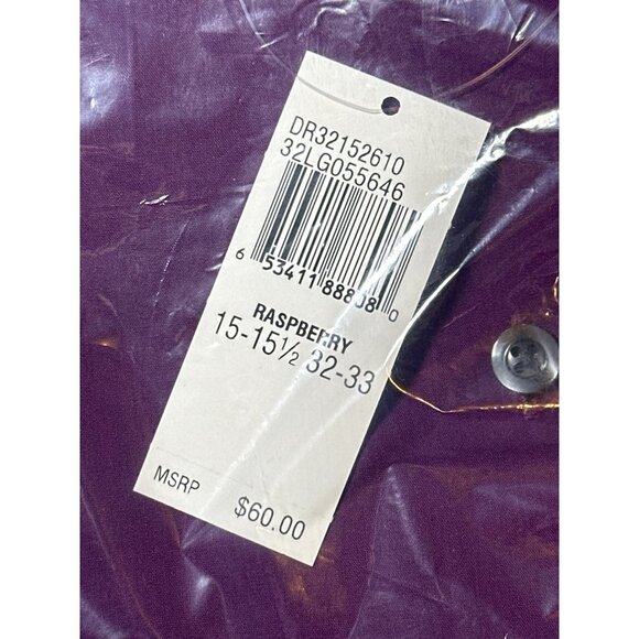 Unlisted Men's Dress Shirt Regular Fit Raspberry Button up, Size 15 32/33, NWT - Picture 6 of 6